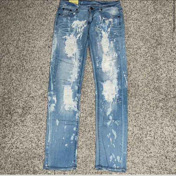 Machine size 11 blue n bleach jeans - Picture 2 of 5